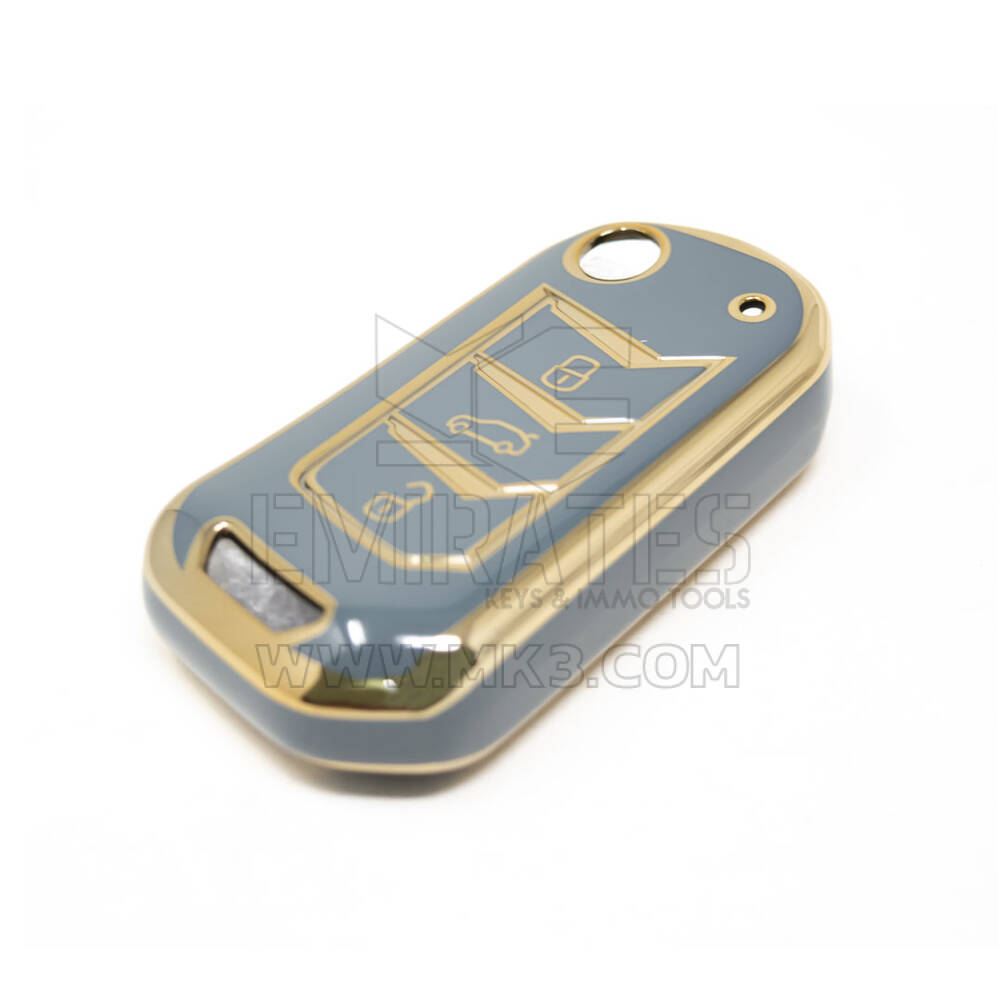 Nuova cover aftermarket Nano di alta qualità per Mahindra Flip chiave remota 3 pulsanti colore grigio MHD-A11J | Chiavi degli Emirati