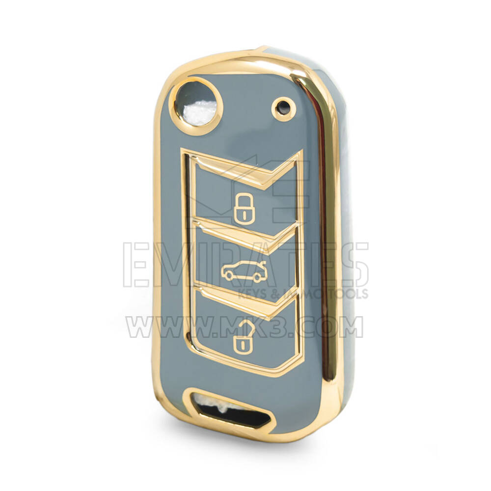 Cover Nano di alta qualità per chiave remota Mahindra Flip 3 pulsanti colore grigio MHD-A11J