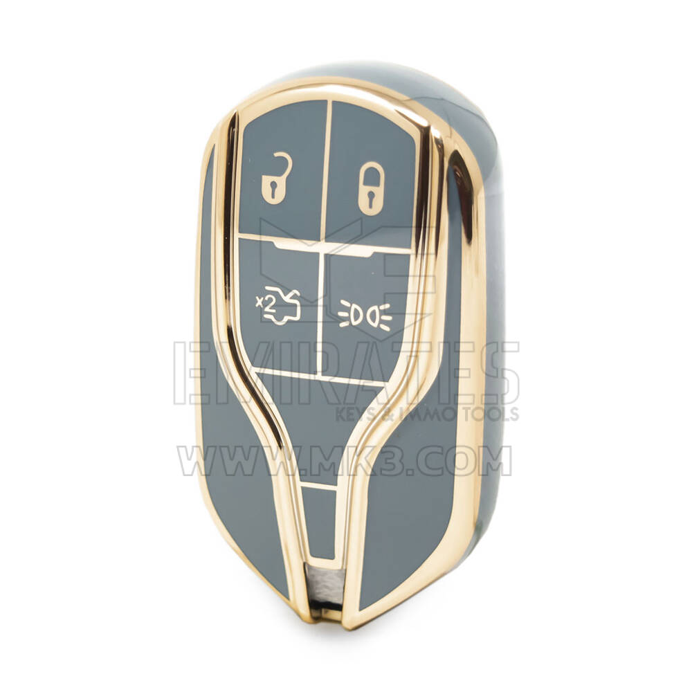 Нано-чехол высокого качества для дистанционного ключа Maserati с 4 кнопками серого цвета MSRT-A11J