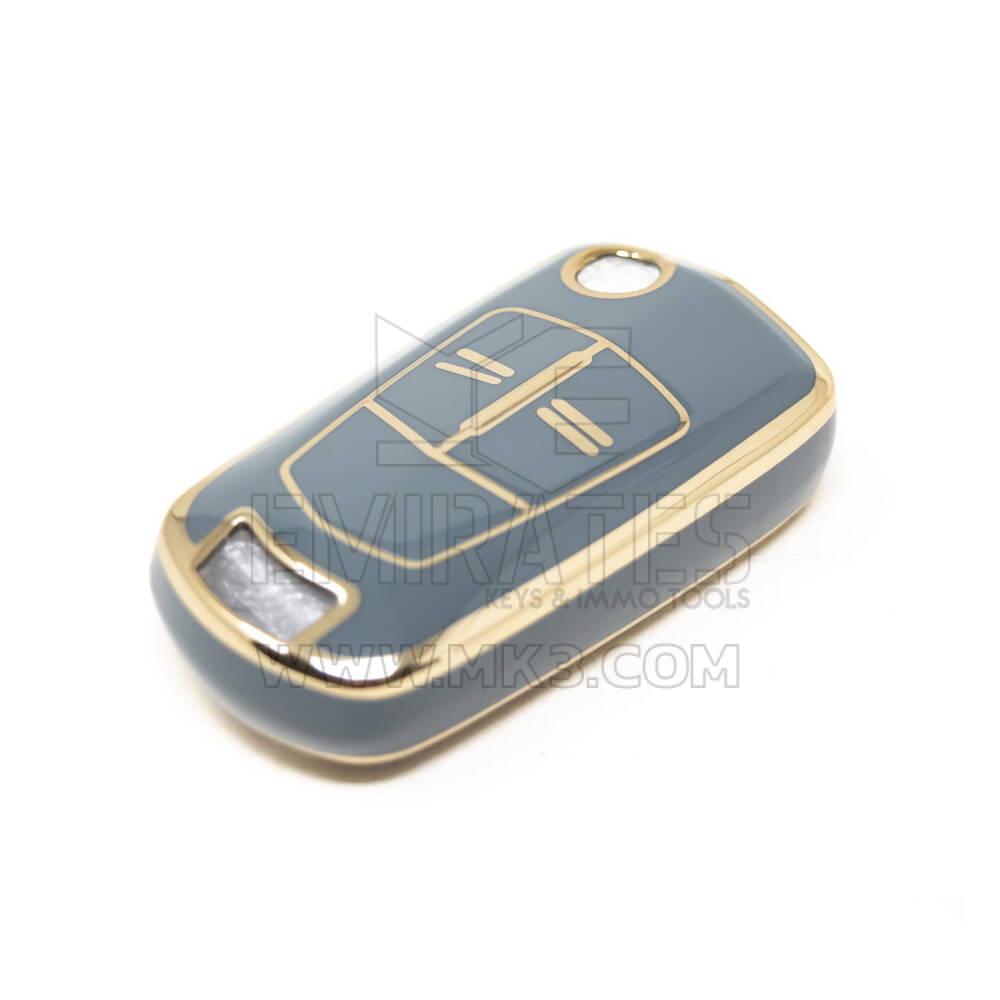 New Aftermarket Nano High Quality Cover For Opel Flip Remote Key 2 Buttons Gray Color OPEL-A11J | Emirates Keys