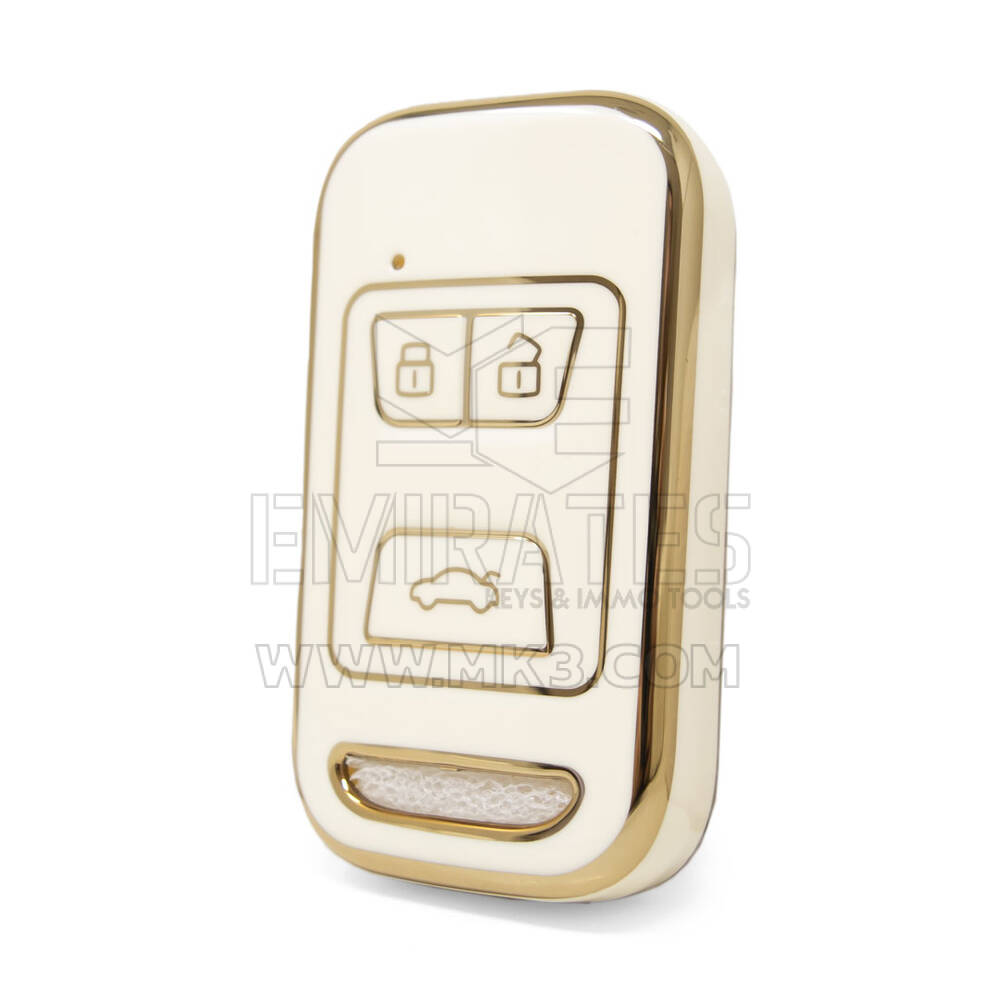 Nano couvercle de haute qualité pour clé télécommande Chery, 3 boutons, couleur blanche CR-A11J