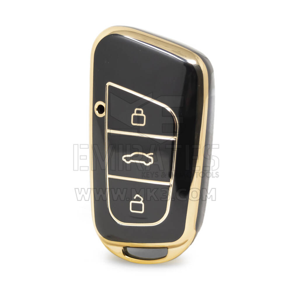 Нано-чехол высокого качества для дистанционного ключа Chery с 3 кнопками черного цвета CR-B11J