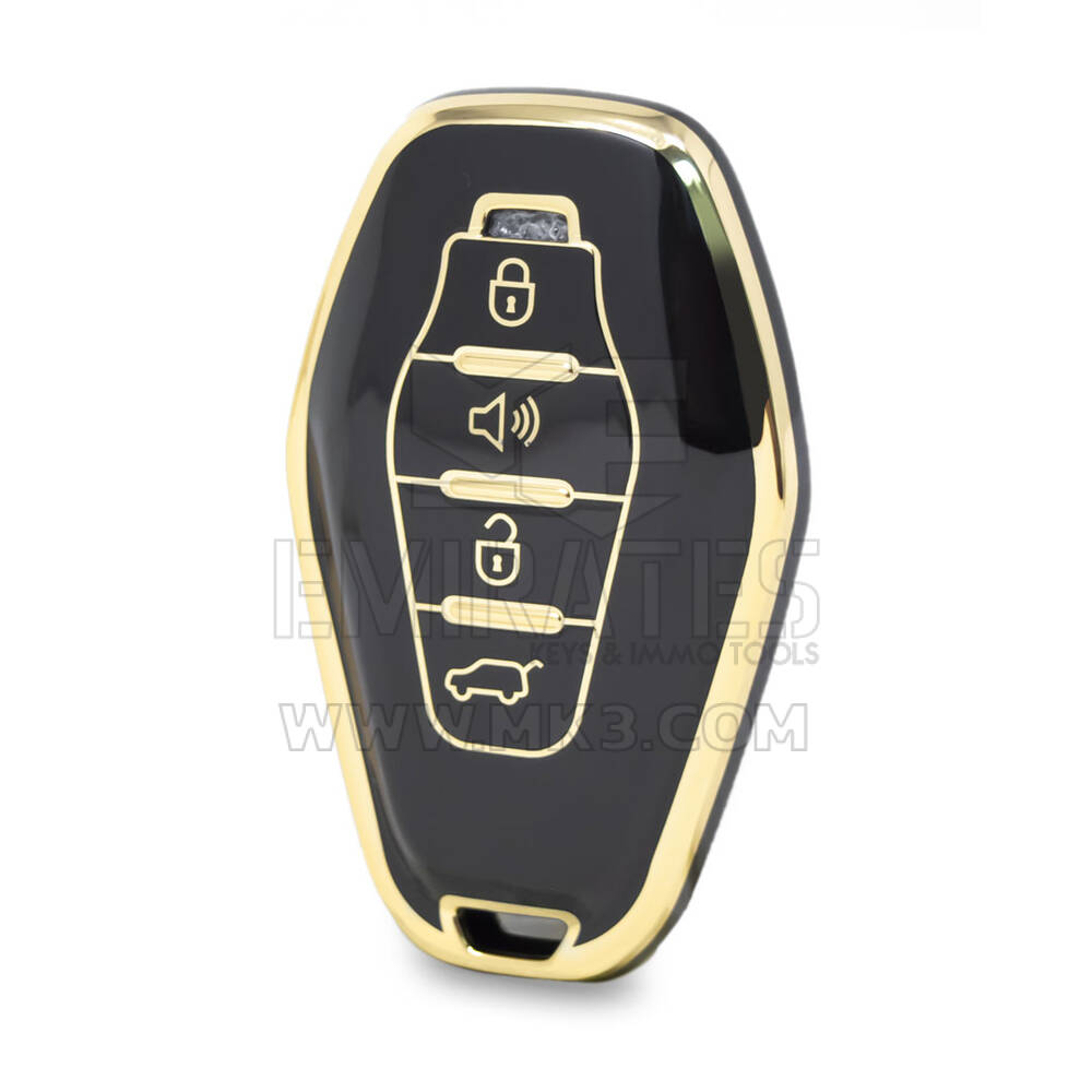 Нано-чехол высокого качества для дистанционного ключа Chery с 4 кнопками черного цвета CR-F11J