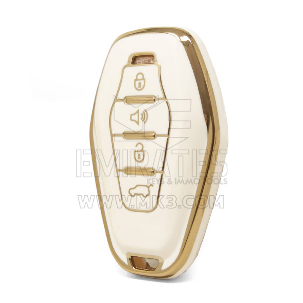 Funda Nano de alta calidad para llave remota Chery, 4 botones, Color blanco CR-F11J