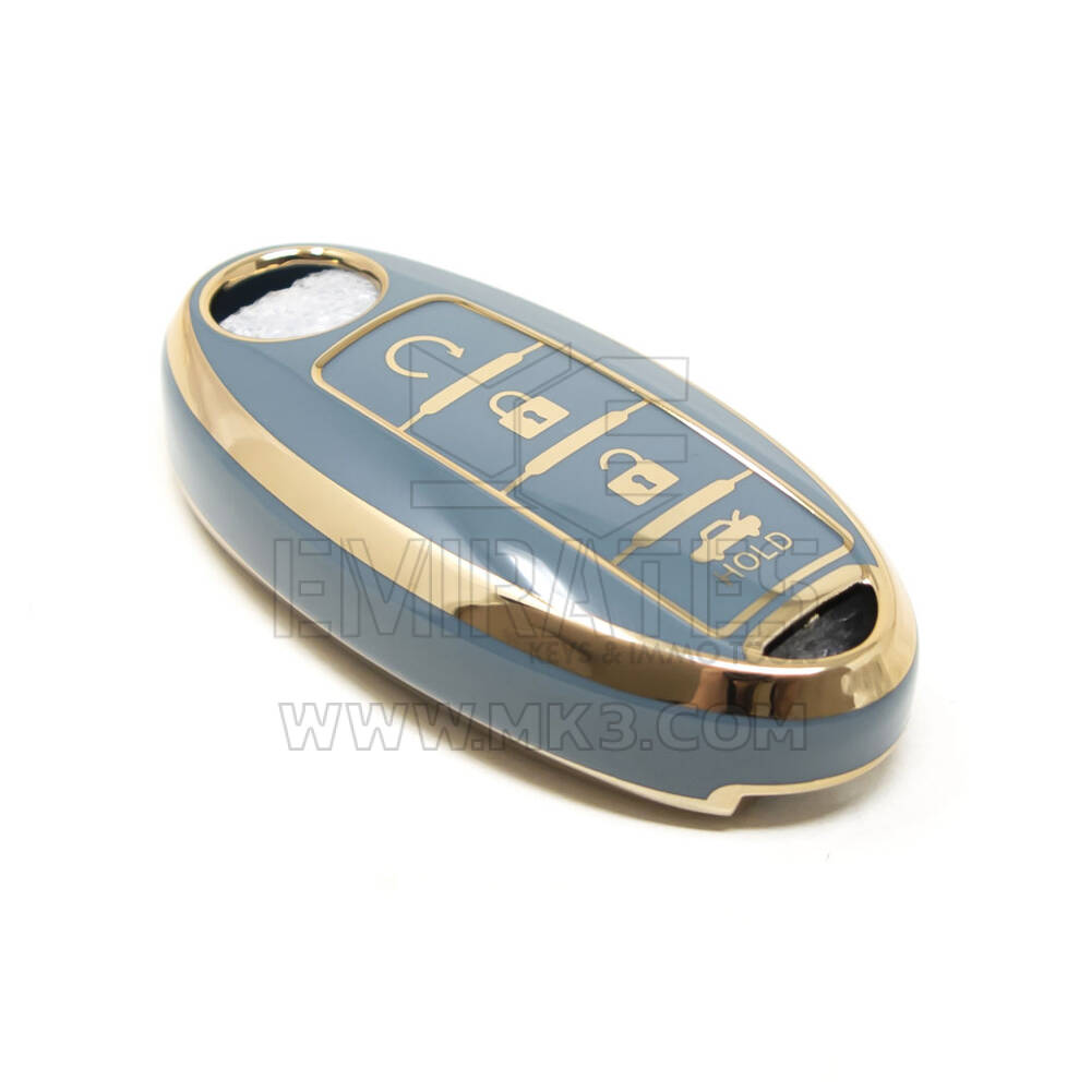 New Aftermarket Nano High Quality Cover For Nissan Remote Key 4 Buttons Gray Color NS-A11J4B | Emirates Keys