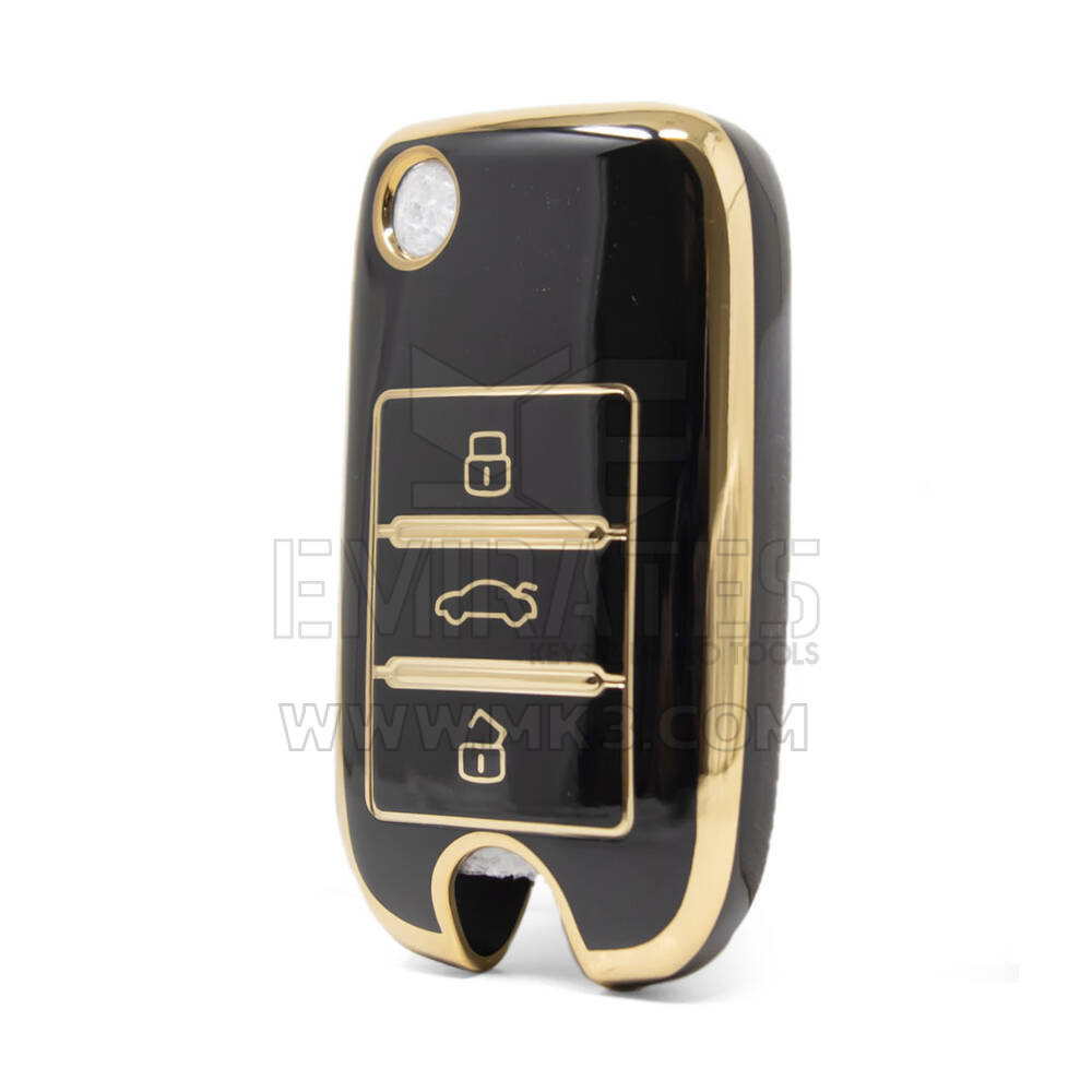 Capa Nano de alta qualidade para chave remota Roewe Flip 3 botões cor preta RW-A11J