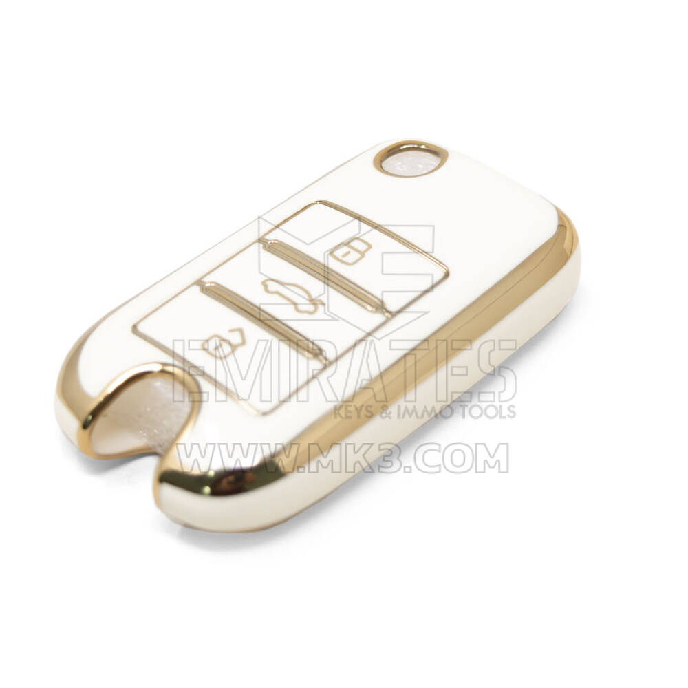 Novo aftermarket nano capa de alta qualidade para roewe flip remoto chave 3 botões cor branca RW-A11J | Chaves dos Emirados
