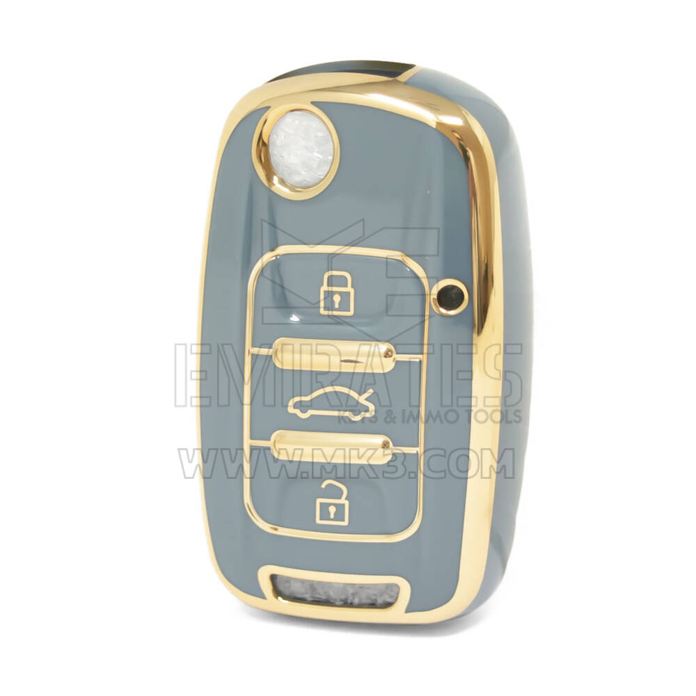 Nano – couvercle de haute qualité pour clé télécommande Wuling, 3 boutons, couleur grise, WL-A11J3