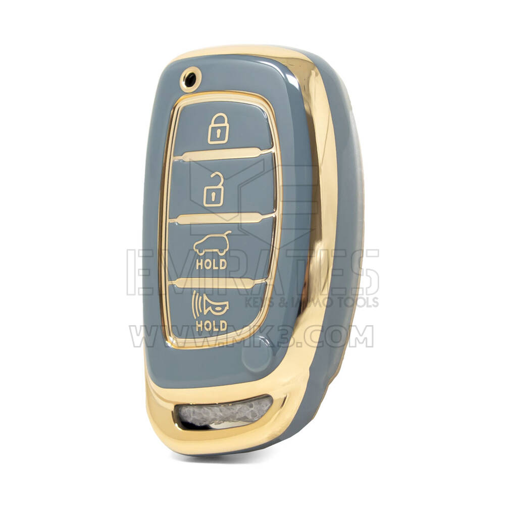 Nano – housse de haute qualité pour clé télécommande intelligente Hyundai Tucson, 4 boutons, couleur grise, HY-A11J4A