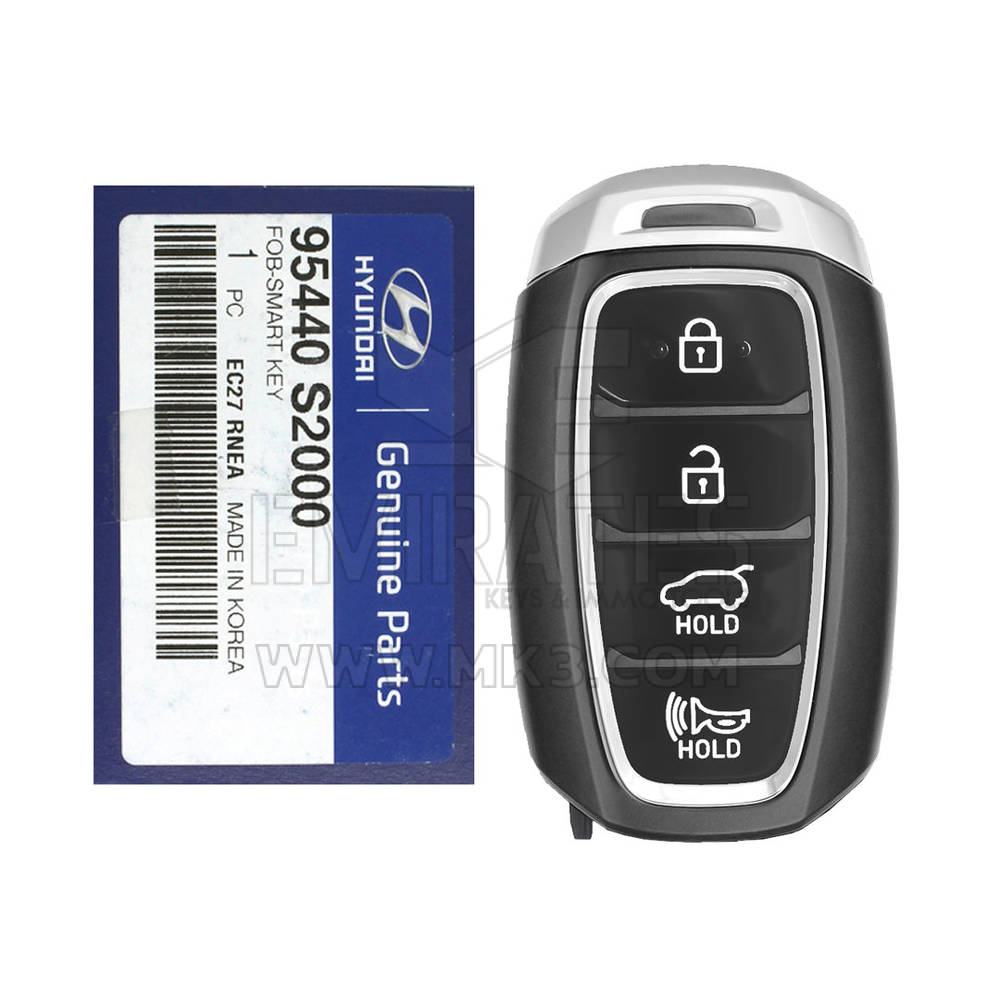 NUEVO Hyundai Santa Fe 2019-2020 Genuine/OEM Smart Remote Key 4 Botones 433 MHz 95440-S2000 95440S2000 / FCCID: TQ8-FOB-4F19 | Claves de los Emiratos