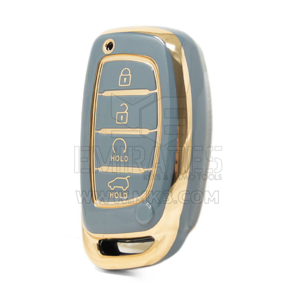 Couverture Nano de haute qualité pour clé télécommande intelligente Hyundai, 4 boutons, couleur grise, HY-A11J4B