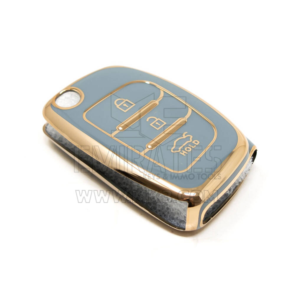 Nouvelle couverture Nano de haute qualité pour clé télécommande Hyundai, 3 boutons, couleur grise, HY-B11J3A | Clés des Émirats