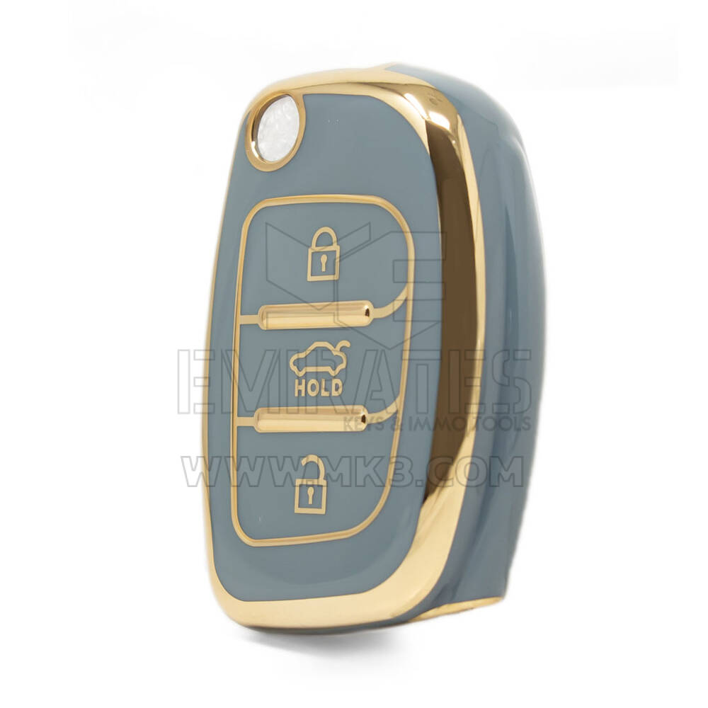 Nano – couvercle de haute qualité pour clé télécommande Hyundai Sonata, 3 boutons, couleur grise, HY-B11J3B