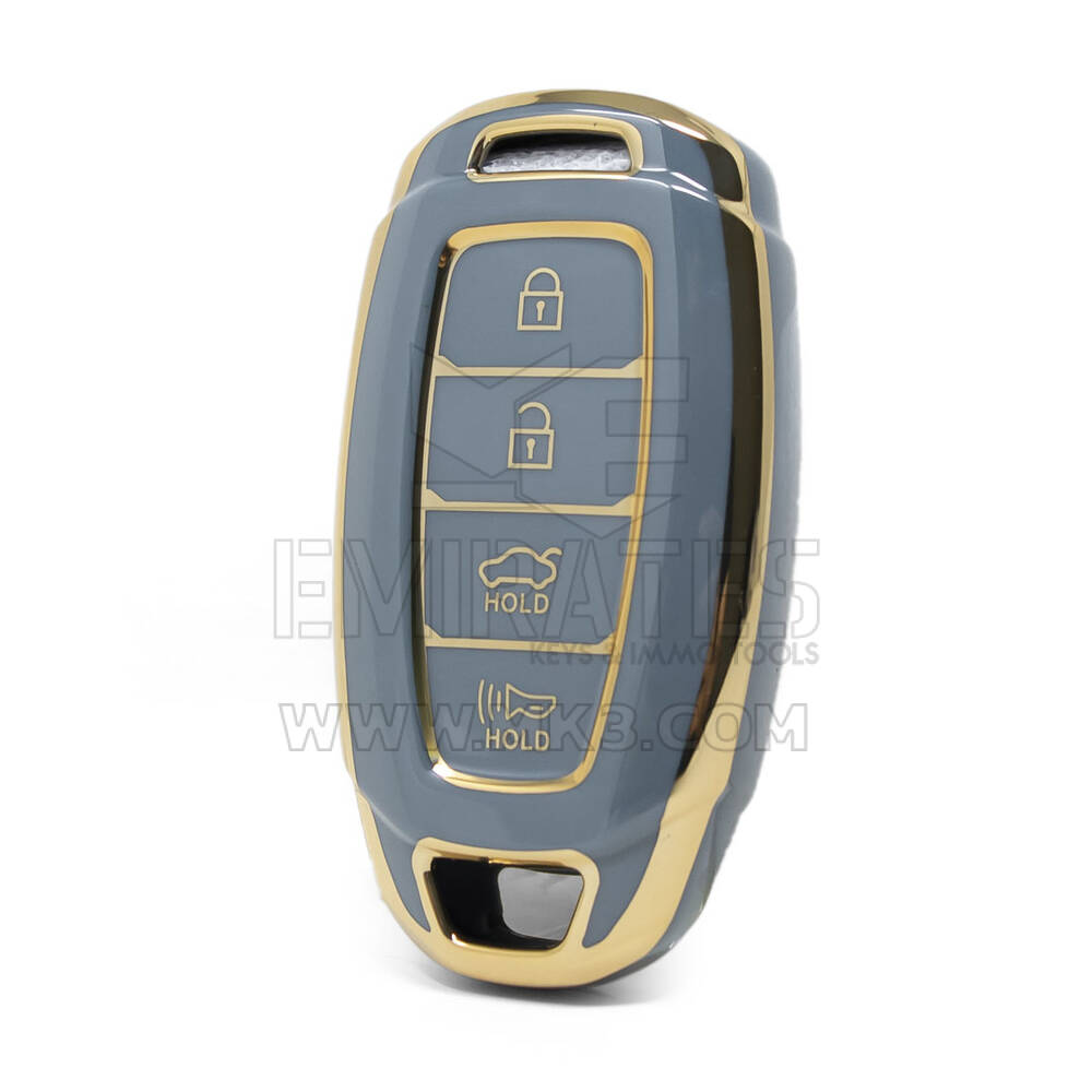 Nano High Quality Cover For Hyundai Remote Key 4 Buttons Gray Color HY-D11J4A