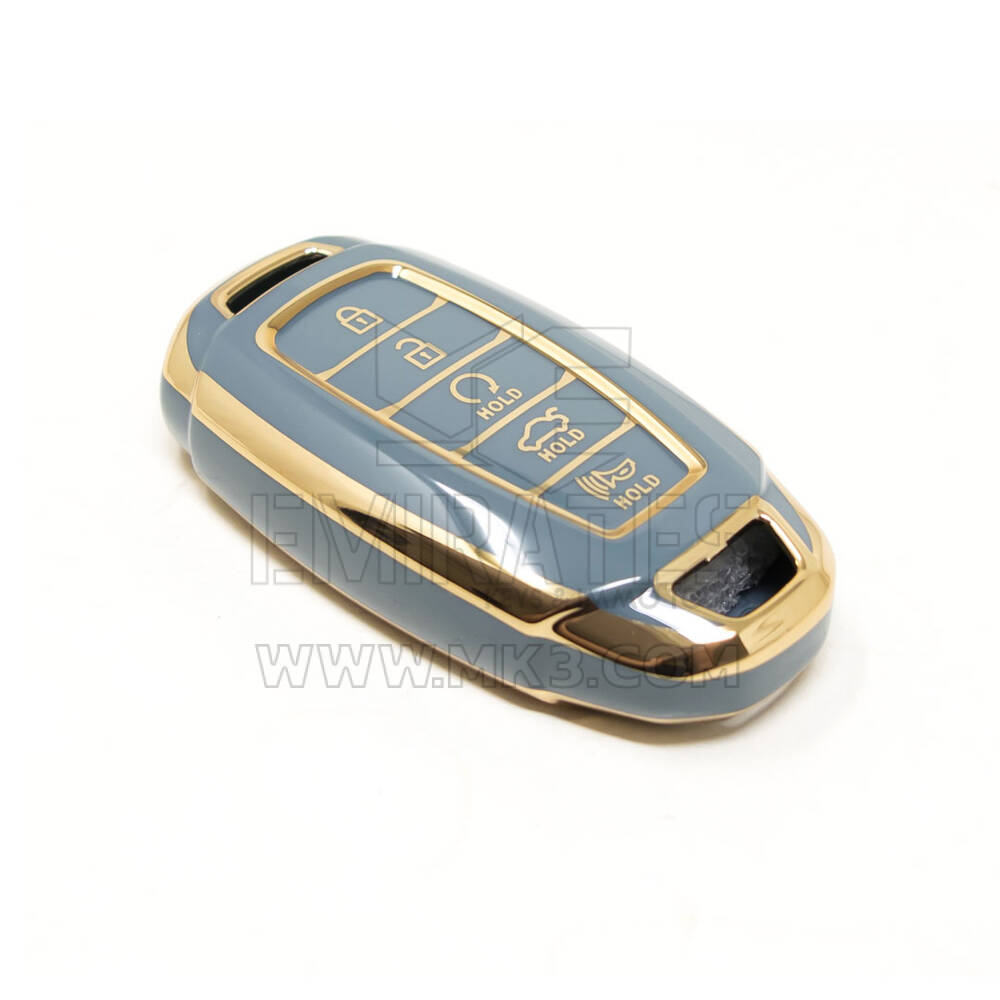 Couverture Nano de haute qualité pour clé télécommande Hyundai, 4 + 1 boutons, couleur grise, HY-D11J5 | Clés des Émirats
