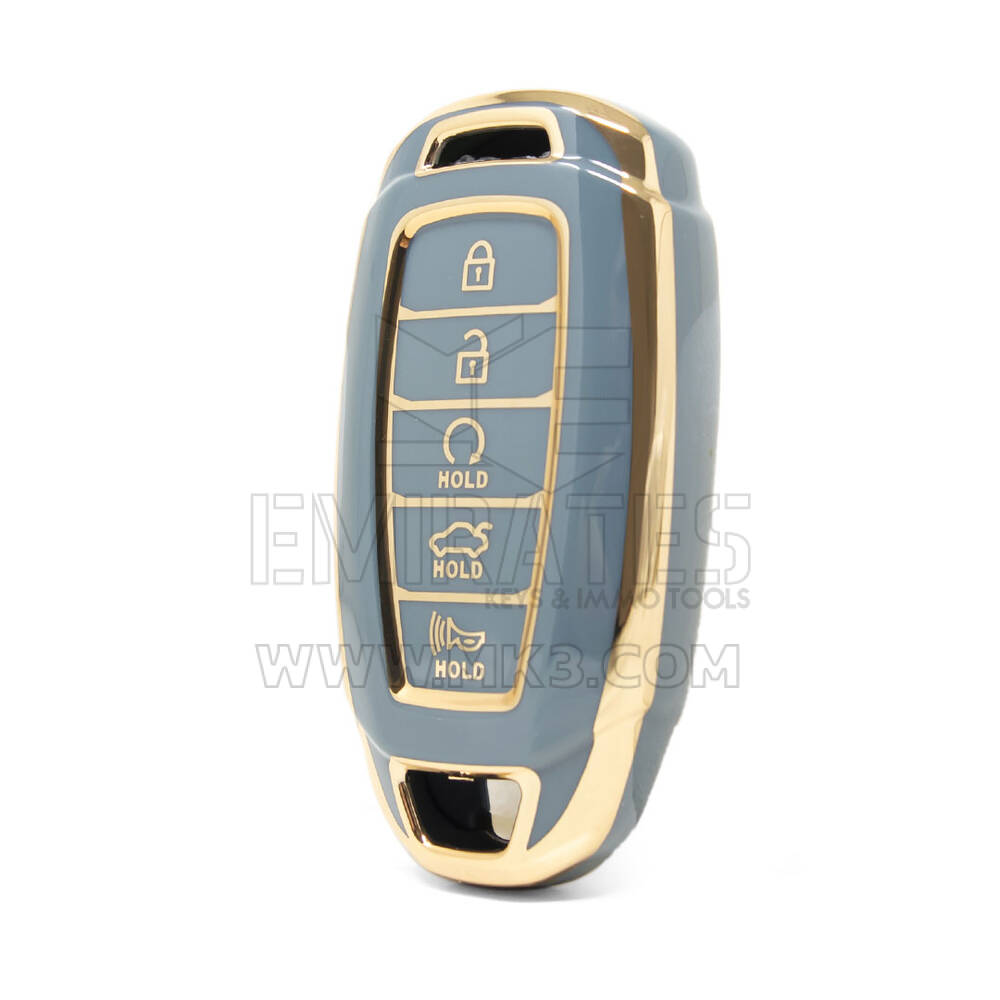 Nano – couvercle de haute qualité pour clé télécommande Hyundai, 4 + 1 boutons, couleur grise, HY-D11J5