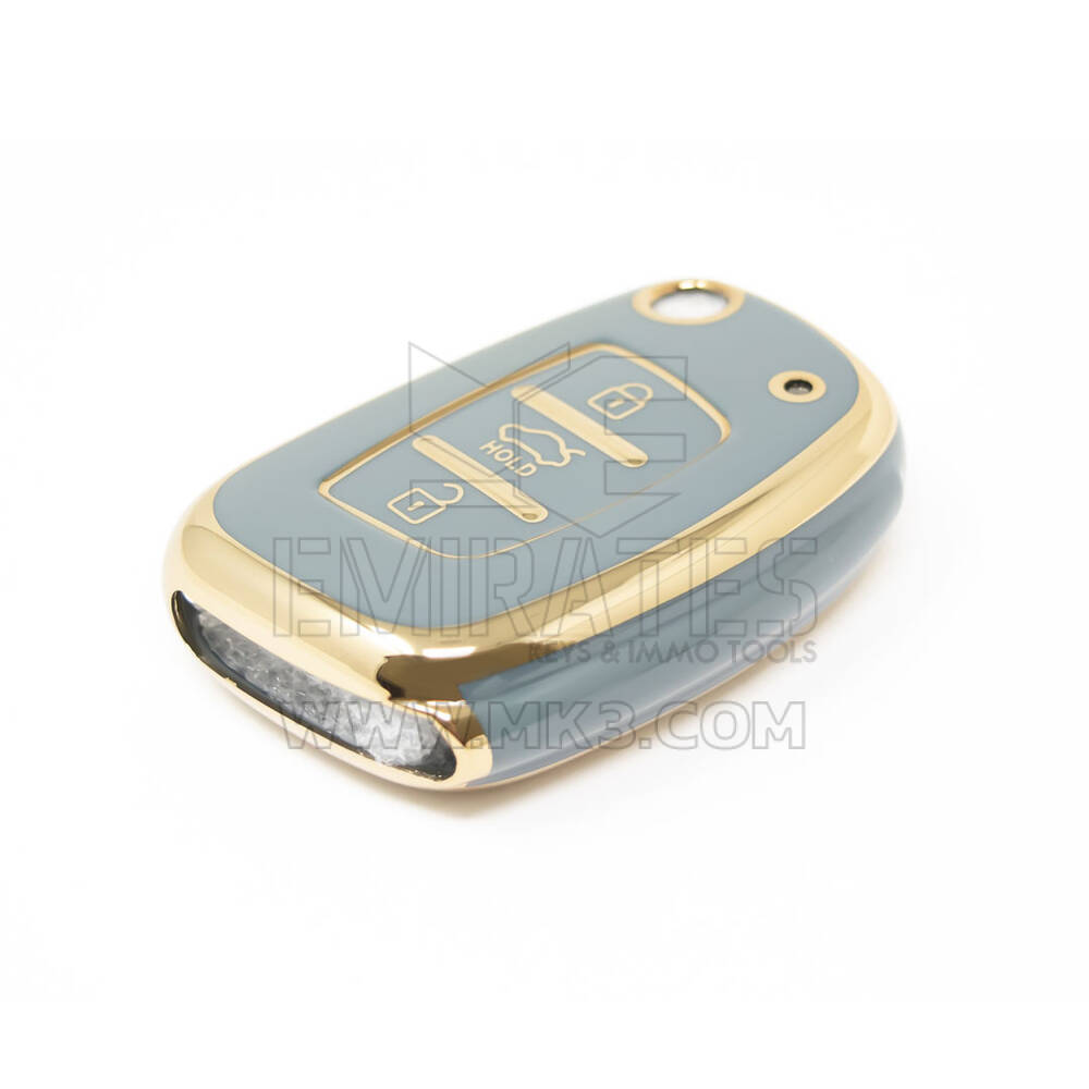 New Aftermarket Nano High Quality Cover For Hyundai Flip Remote Key 3 Buttons Gray Color HY-F11J3B | Emirates Keys