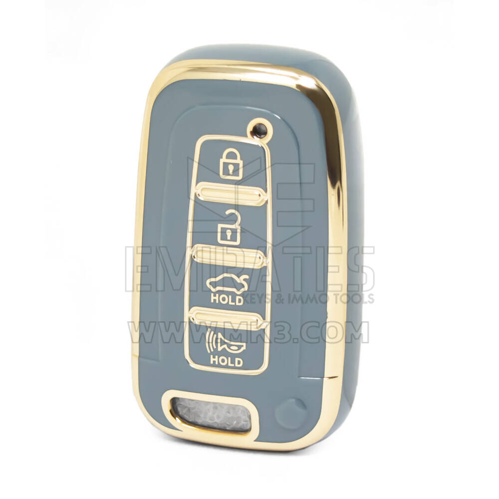 Nano – housse de haute qualité pour clé télécommande Hyundai Kia, 3 + 1 boutons, couleur grise, HY-G11J4