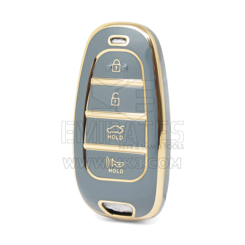 Nano – housse de haute qualité pour clé télécommande Hyundai Sonata, 3 + 1 boutons, couleur grise, HY-H11J4A