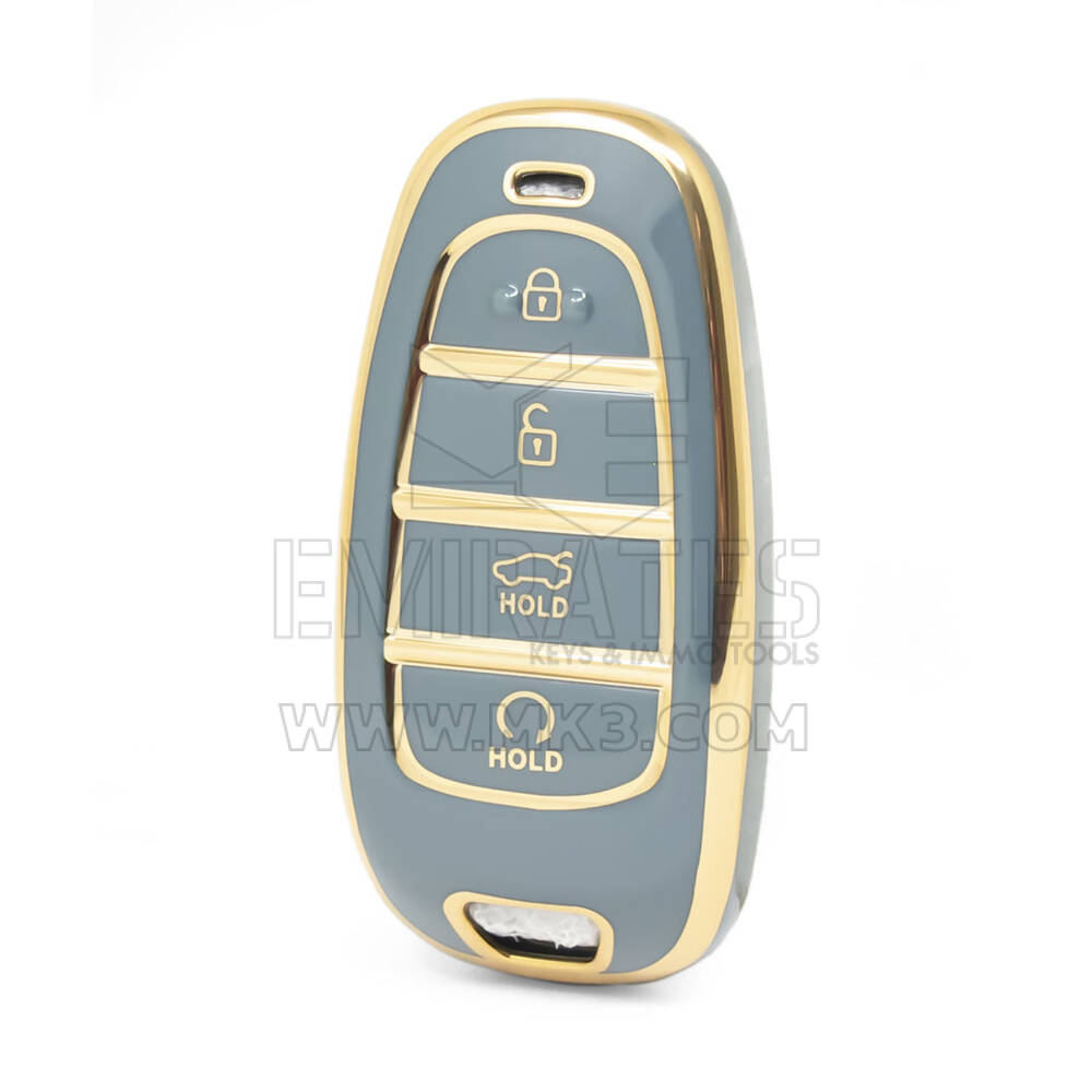 Nano – housse de haute qualité pour clé télécommande Hyundai Sonata, 4 boutons, couleur grise, HY-H11J4B