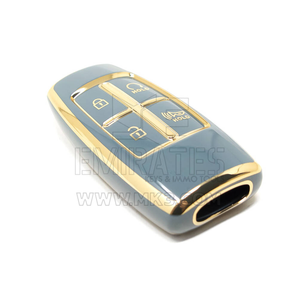 Nueva cubierta Nano de alta calidad del mercado de accesorios para llave remota Hyundai Genesis 3 + 1 botones Color gris HY-I11J4A | Cayos de los Emiratos