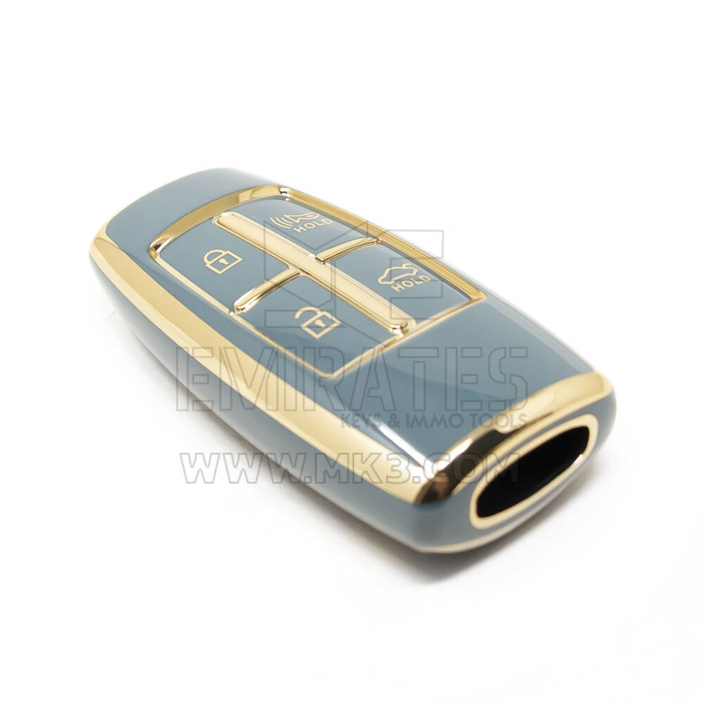 Nouvelle couverture Nano de haute qualité pour clé télécommande Hyundai Genesis, 4 boutons, couleur grise, HY-I11J4B | Clés des Émirats