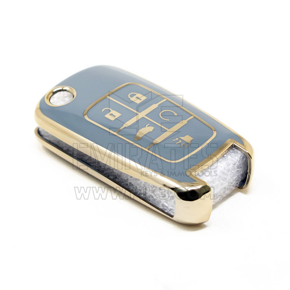 New Aftermarket Nano High Quality Cover For Chevrolet Remote Key 5 Buttons Gray Color CRL-A11J5 | Emirates Keys
