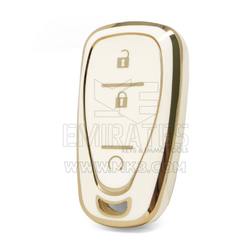 غطاء نانو عالي الجودة لمفتاح ريموت شيفروليه 3 ازرار لون ابيض CRL-B11J3A