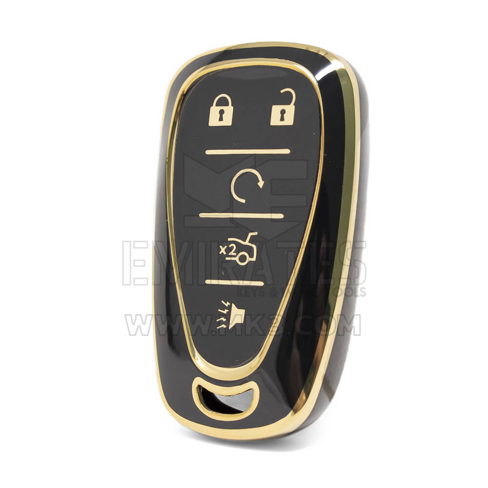 غطاء نانو عالي الجودة لمفتاح ريموت شيفروليه 4+1 ازرار لون اسود CRL-B11J5A