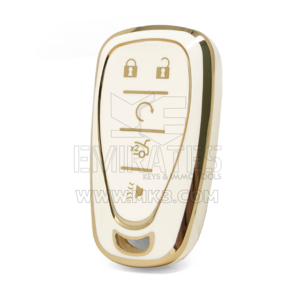 Nano High Quality Cover For Chevrolet Remote Key 4+1 Buttons White Color CRL-B11J5A