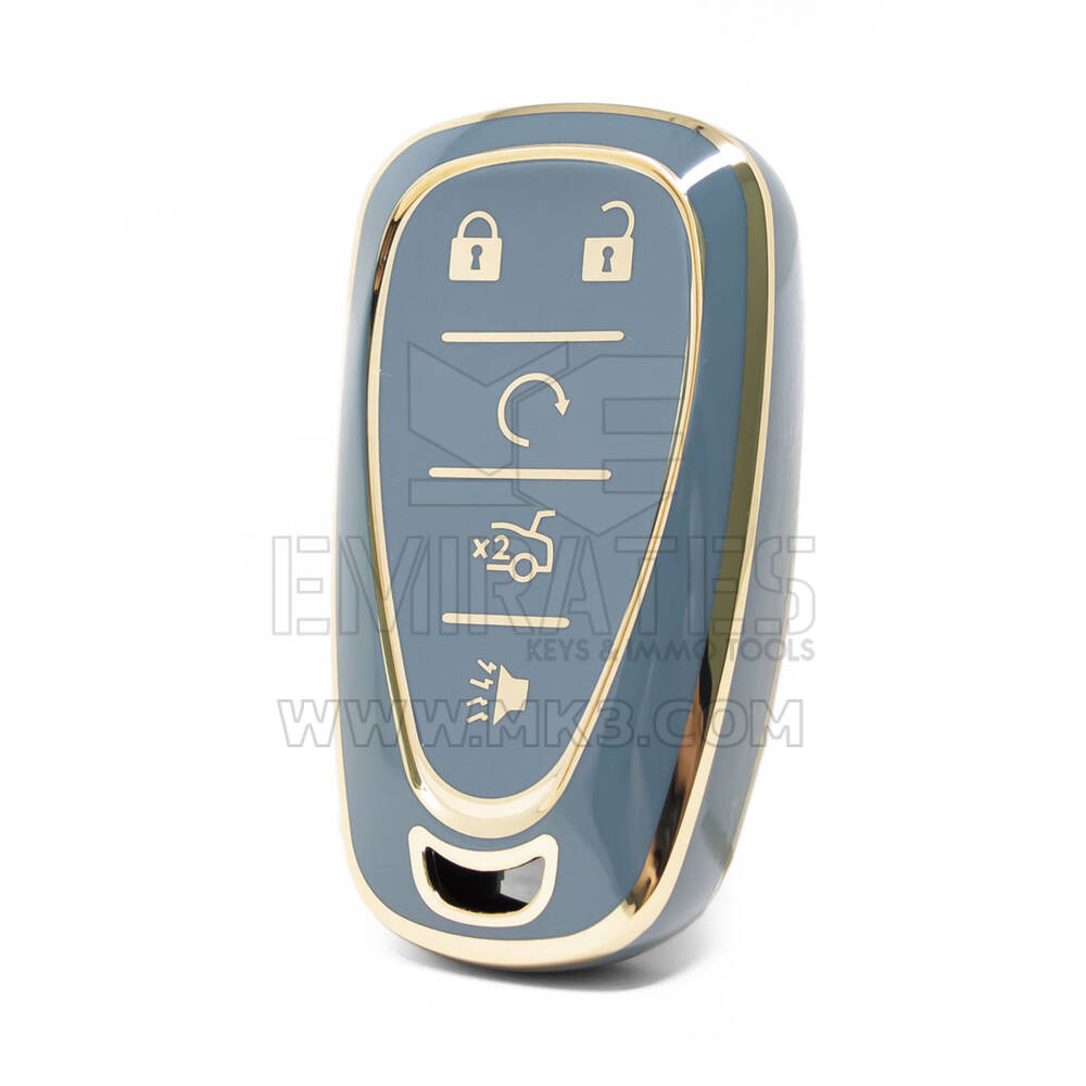 غطاء نانو عالي الجودة لمفتاح ريموت شيفروليه 4+1 ازرار لون رمادي CRL-B11J5A