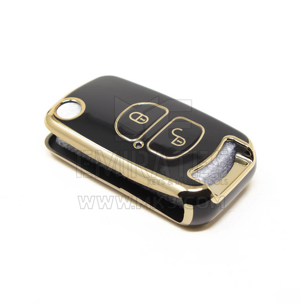 Novo aftermarket nano capa de alta qualidade para faw flip remoto chave 2 botões cor preta FAW-A11J | Chaves dos Emirados