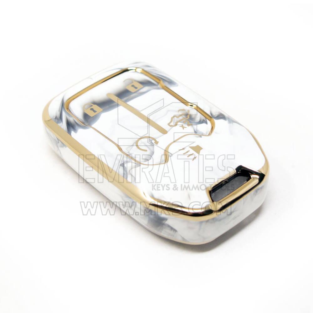 Nueva cubierta de mármol de alta calidad Nano del mercado de accesorios para llave remota GMC 4 + 1 botones Color blanco GMC-A12J5A | Cayos de los Emiratos