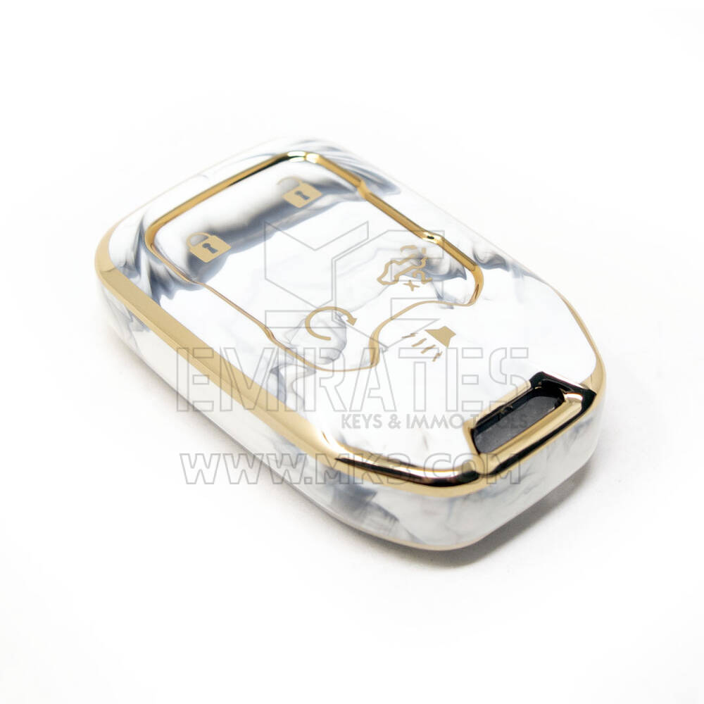 Yeni Satış Sonrası Nano Yüksek Kaliteli Mermer Kapak GMC Uzaktan Anahtar 4 + 1 Düğmeler Beyaz Renk GMC-A12J5B | Emirates Anahtarları