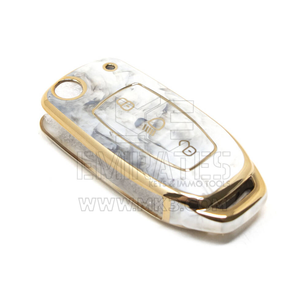 Novo aftermarket nano capa de mármore de alta qualidade para chave remota tata 3 botões cor branca TATA-B12J | Chaves dos Emirados