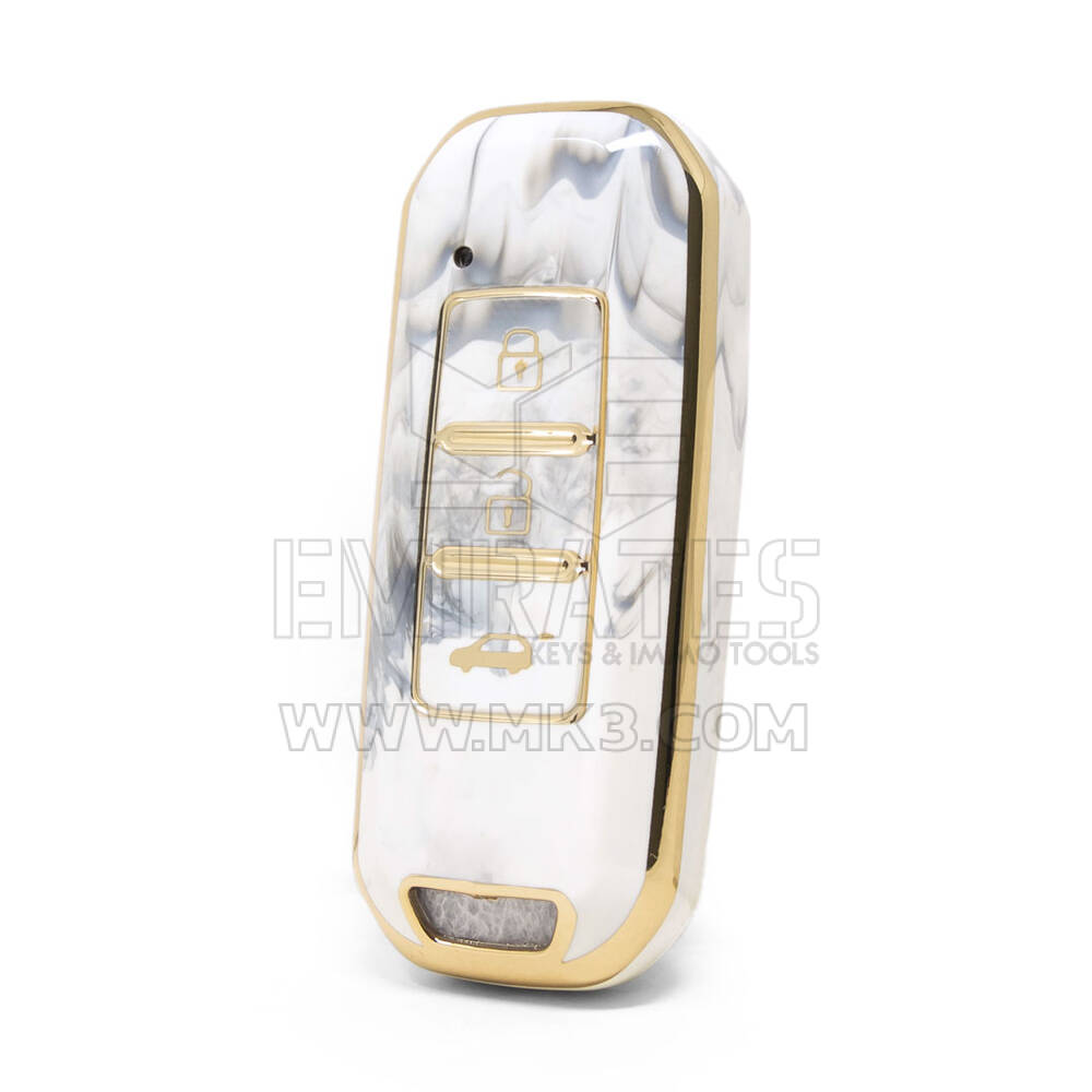 Nano High Quality Marble Cover For Baojun Remote Key 3 Buttons White Color BJ-A12J