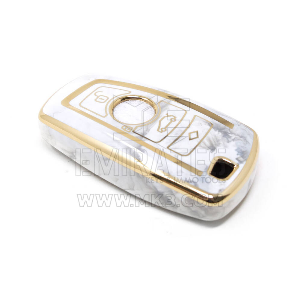 Novo aftermarket nano capa de mármore de alta qualidade para chave remota bmw 4 botões cor branca BMW-A12J | Chaves dos Emirados