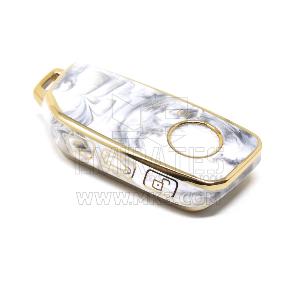 New Aftermarket Nano High Quality Marble Cover For BMW Remote Key 4 Buttons White Color BMW-E12J | Emirates Keys