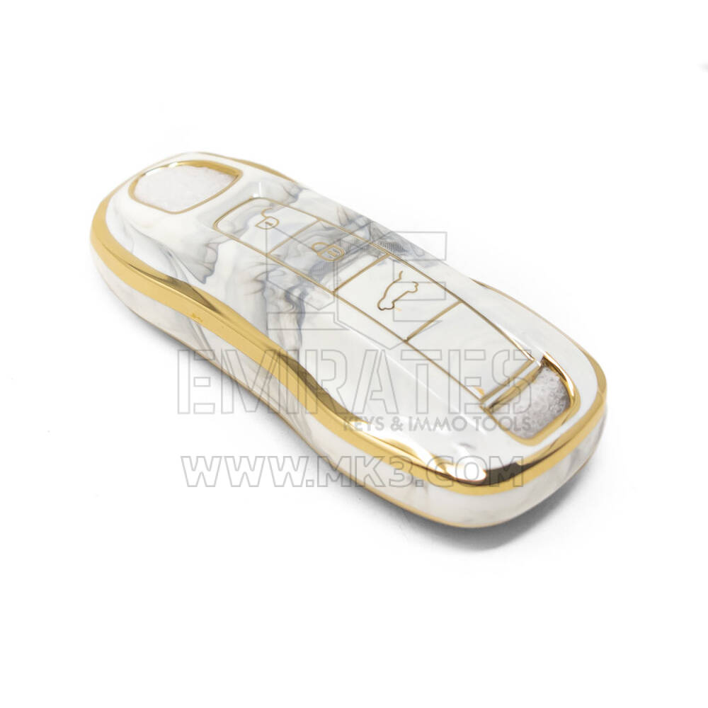 Nueva cubierta de mármol de alta calidad Nano del mercado de accesorios para llave remota Porsche 3 botones Color blanco PSC-B12J | Cayos de los Emiratos