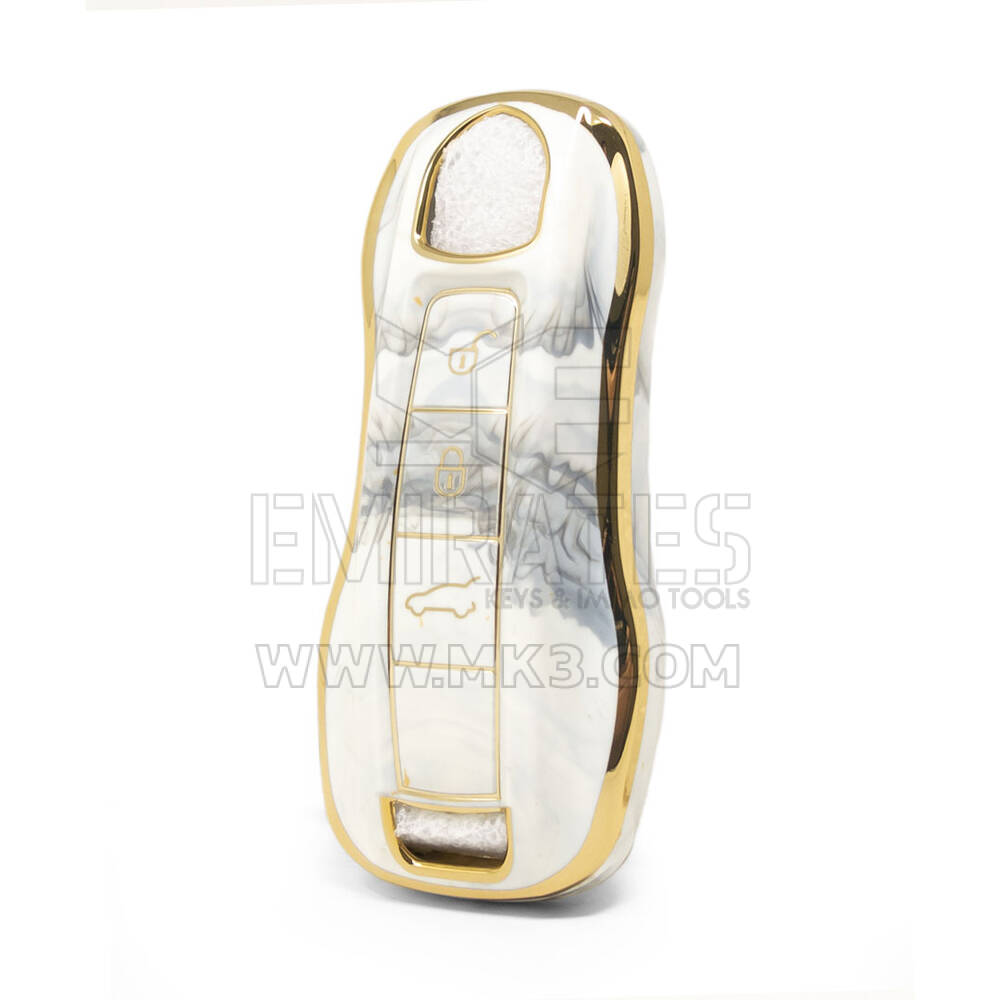 Nano High Quality Marble Cover For Porsche Remote Key 3 Buttons White Color PSC-B12J