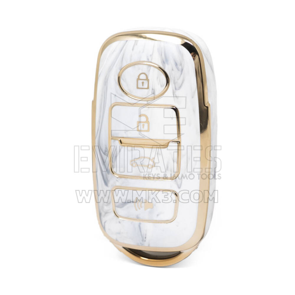 Nano High Quality Marble Cover For Perodua Remote Key 4 Buttons White Color PRD-A12J