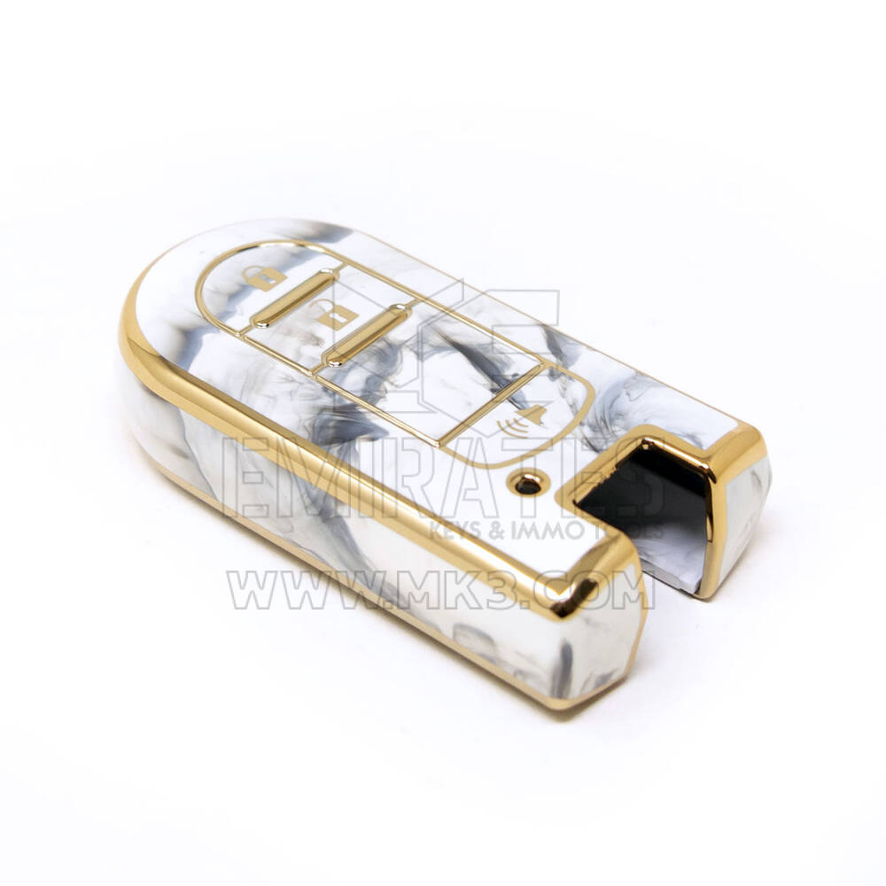 New Aftermarket Nano High Quality Marble Cover For Perodua Remote Key 3 Buttons White Color PRD-C12J3 | Emirates Keys