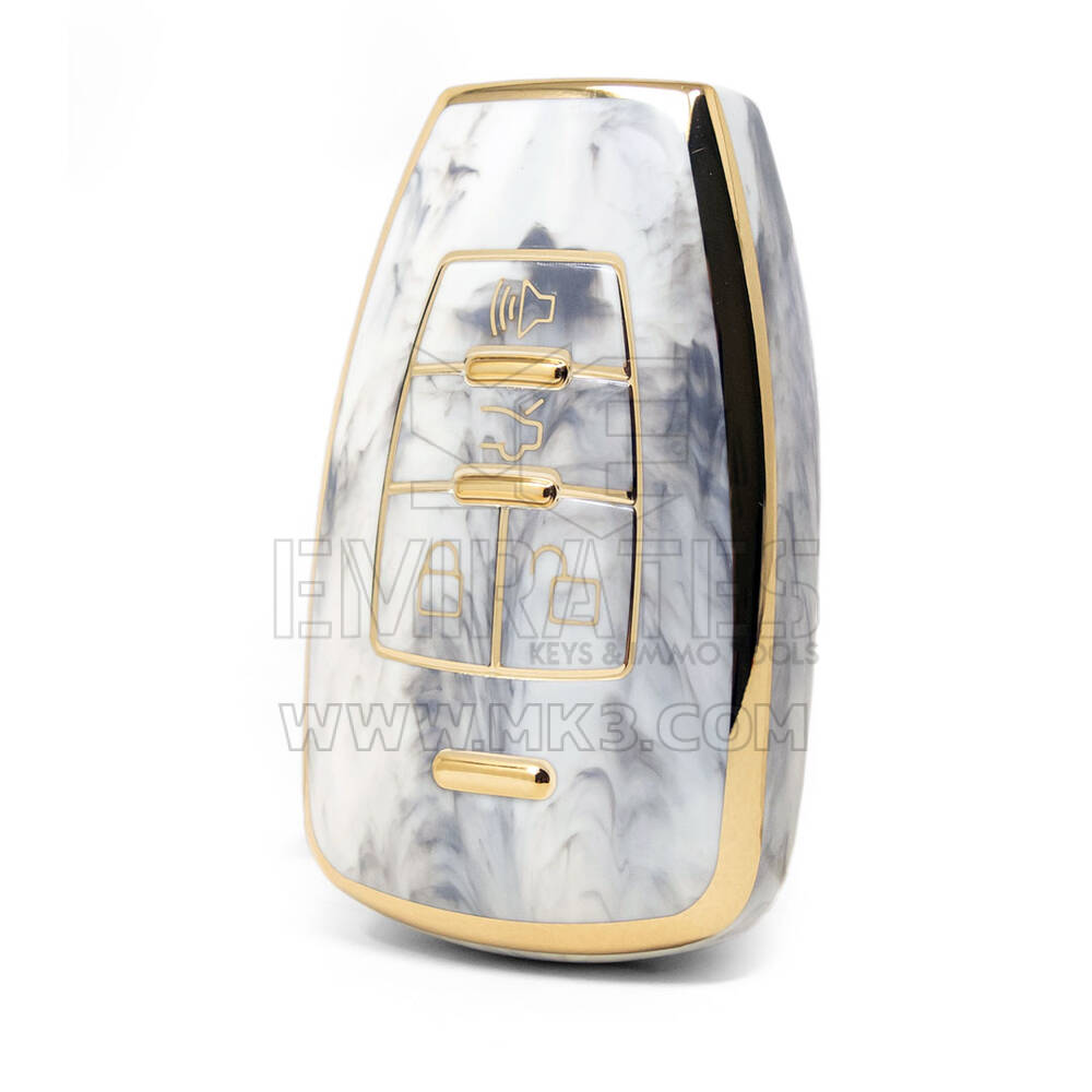 Nano High Quality Marble Cover For BAIC Remote Key 4 Buttons White Color BQ-A12J