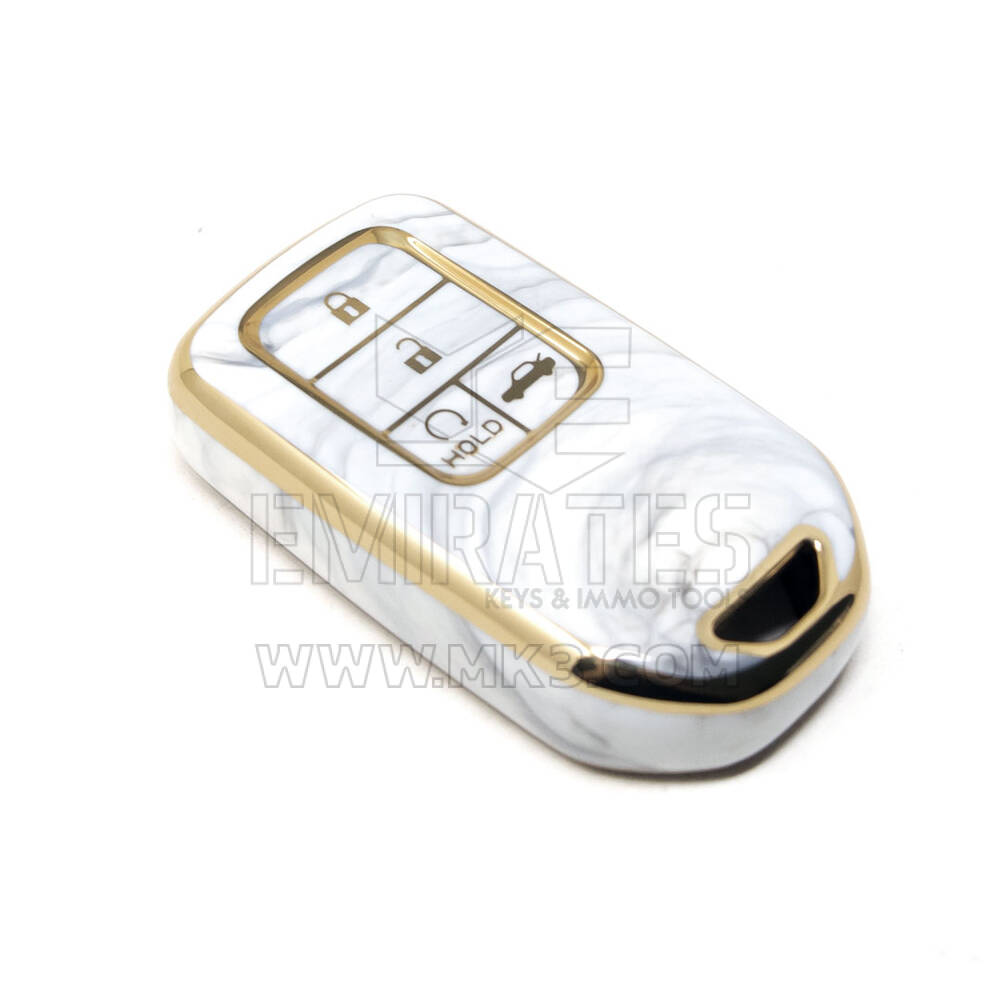 New Aftermarket Nano High Quality Marble Cover For Honda Remote Key 4 Buttons White Color HD-A12J4 | Emirates Keys