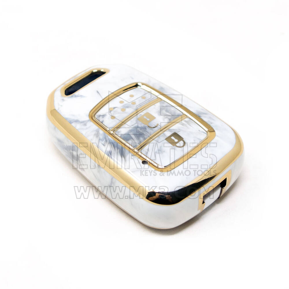 New Aftermarket Nano High Quality Marble Cover For Honda Remote Key 2 Buttons White Color HD-D12J2 | Emirates Keys