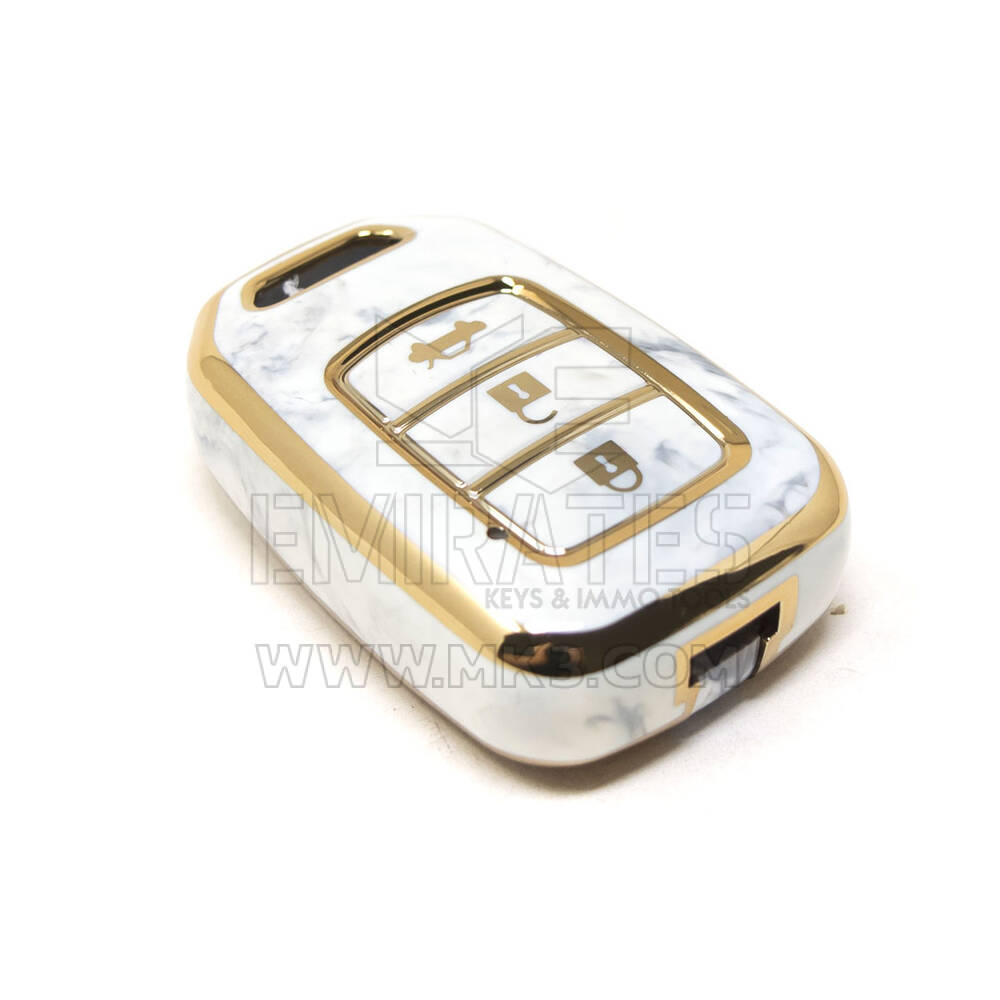 New Aftermarket Nano High Quality Marble Cover For Honda Remote Key 3 Buttons White Color HD-D12J3 | Emirates Keys