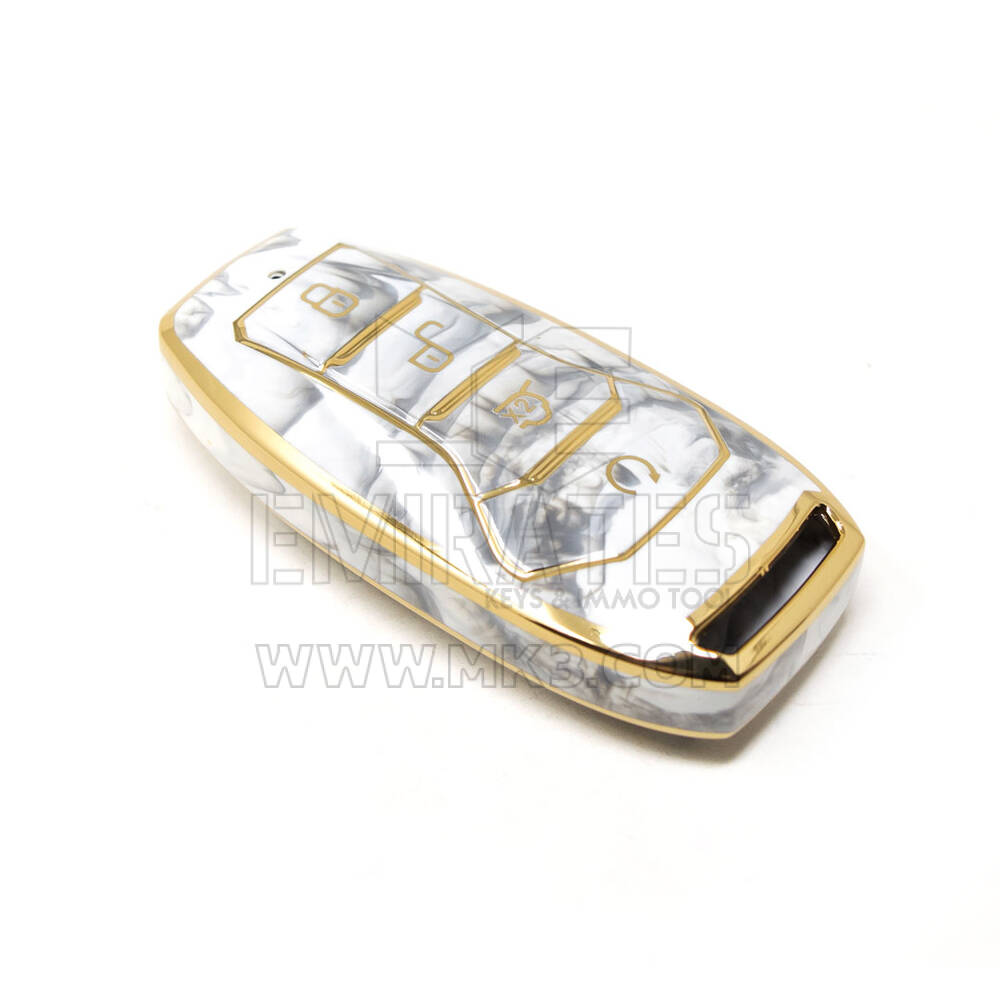 غطاء رخامي نانو عالي الجودة جديد لما بعد البيع لمفتاح التحكم عن بعد BYD 4 أزرار لون أبيض BYD-A12J | مفاتيح الإمارات