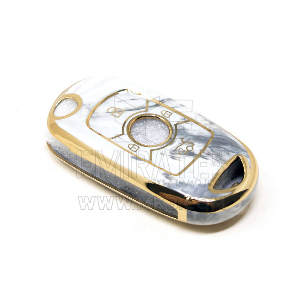 Nueva cubierta de mármol Nano de alta calidad del mercado de accesorios para llave remota Buick Flip 3 botones Color blanco BK-B12J | Cayos de los Emiratos