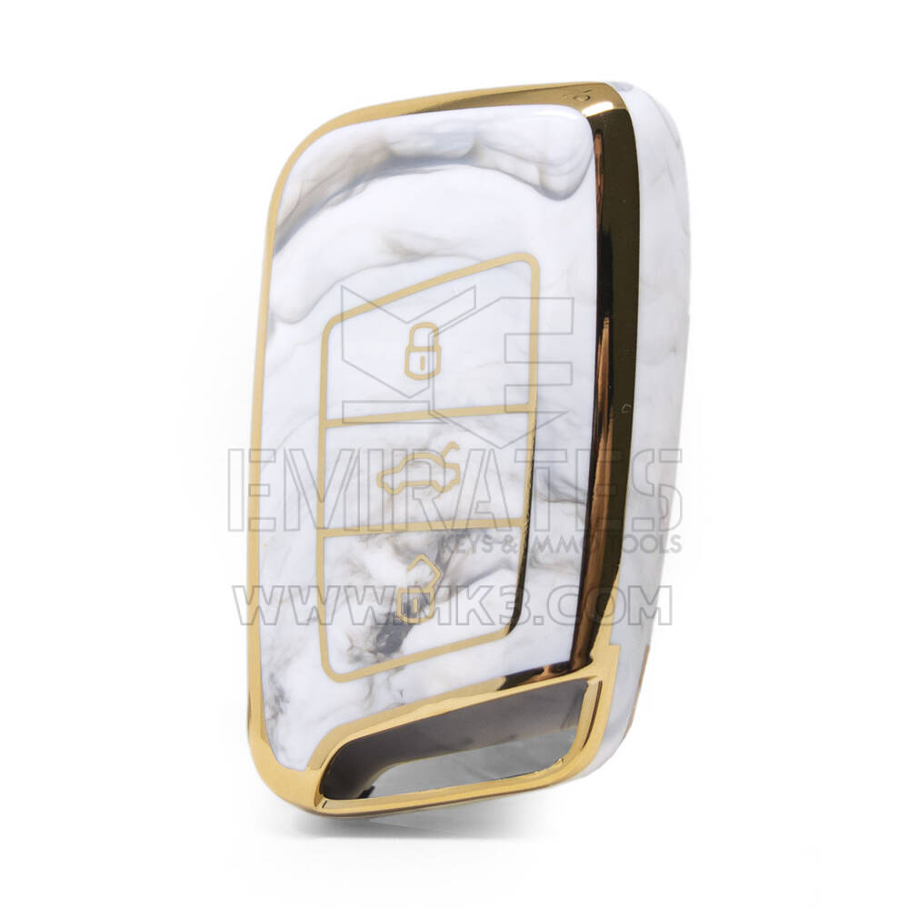 Nano High Quality Marble Cover For Volkswagen Remote Key 3 Buttons White Color VW-D12J
