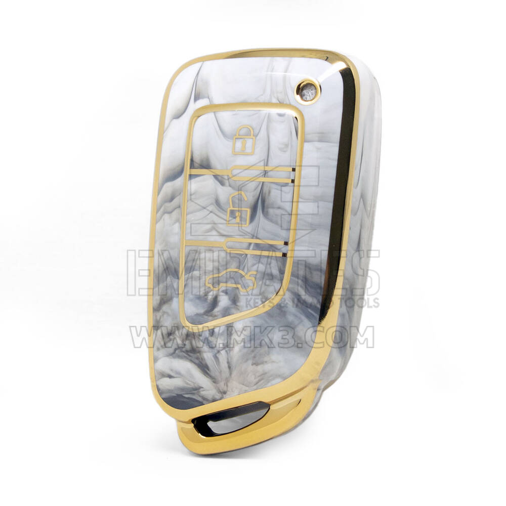 Nano High Quality Marble Cover For Dongfeng Remote Key 3 Buttons White Color DF-G12J